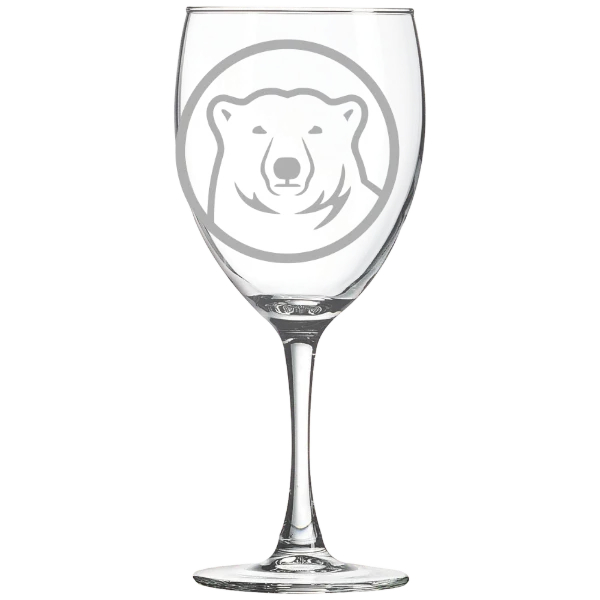 Bowdoin College Polar Camel 10 1/2 oz. Wine Glass