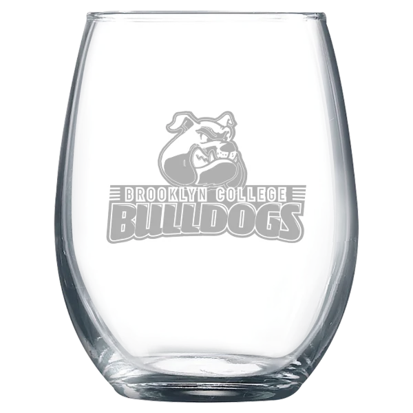 Brooklyn College Polar Camel 9 oz. Stemless Wine Glass
