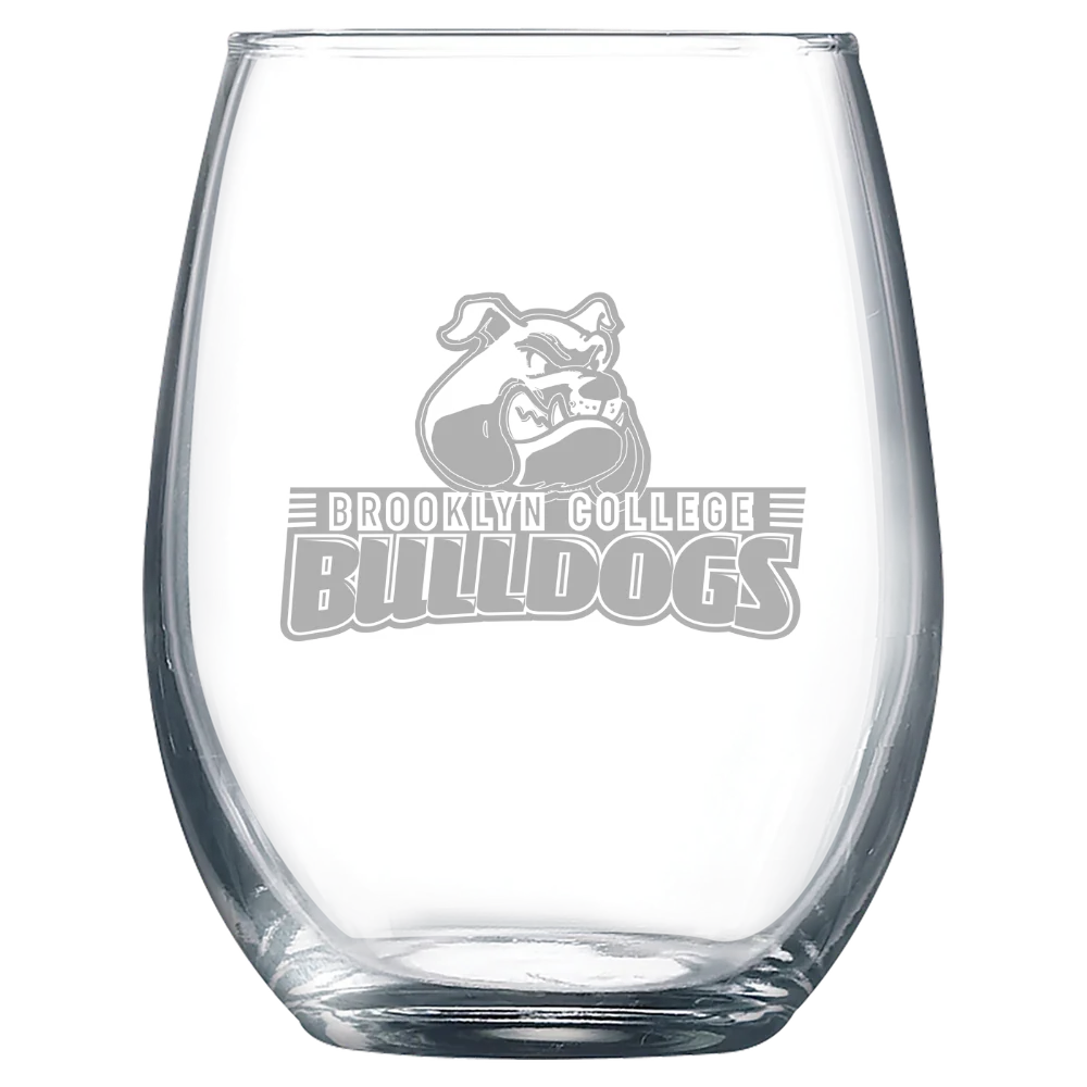 Brooklyn College Polar Camel 9 oz. Stemless Wine Glass