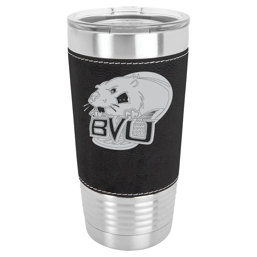 Buena Vista University Polar Camel 20 oz. Leatherette Grip Tumbler with Standard Lid