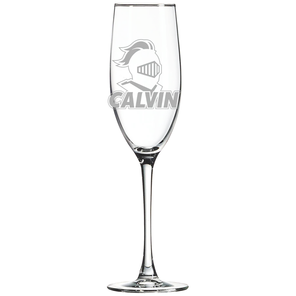 Calvin University Polar Camel 8 oz. Champagne Flute