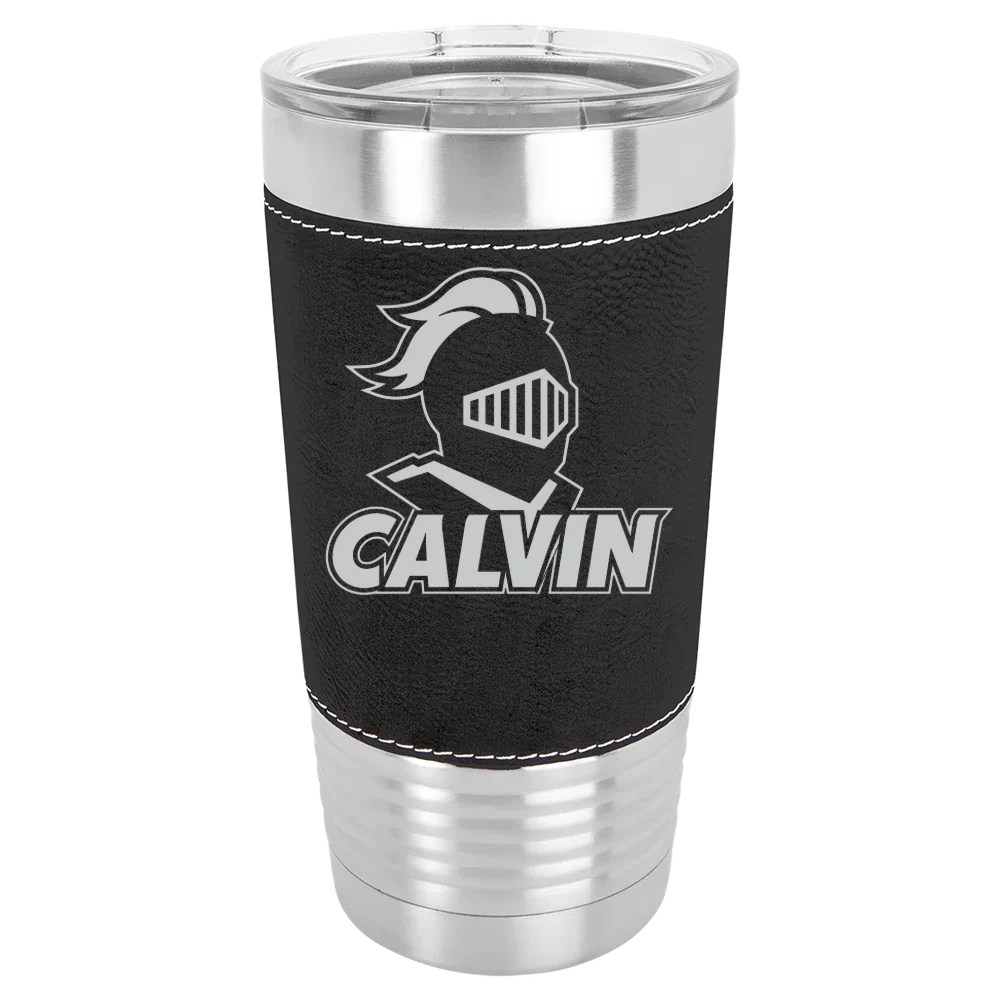 Calvin University Polar Camel 20 oz. Leatherette Grip Tumbler with Standard Lid