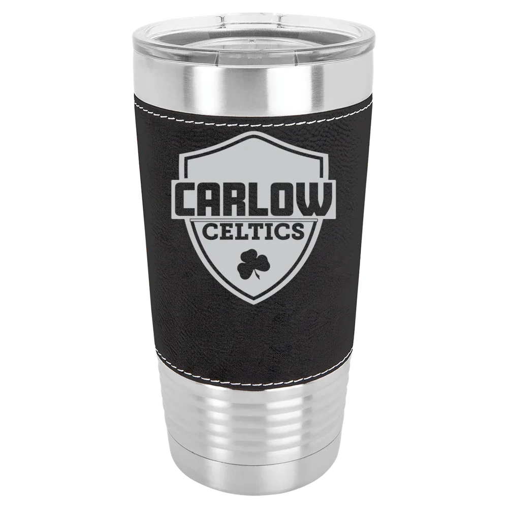 Carlow University Polar Camel 20 oz. Leatherette Grip Tumbler with Standard Lid