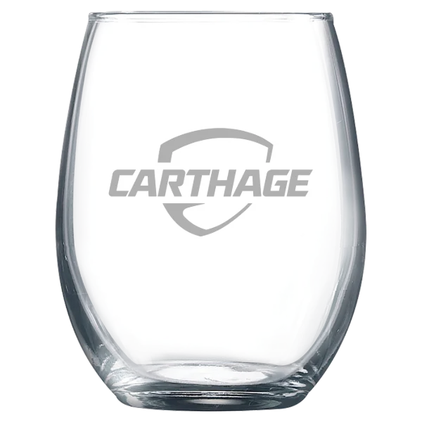Carthage College Polar Camel 9 oz. Stemless Wine Glass