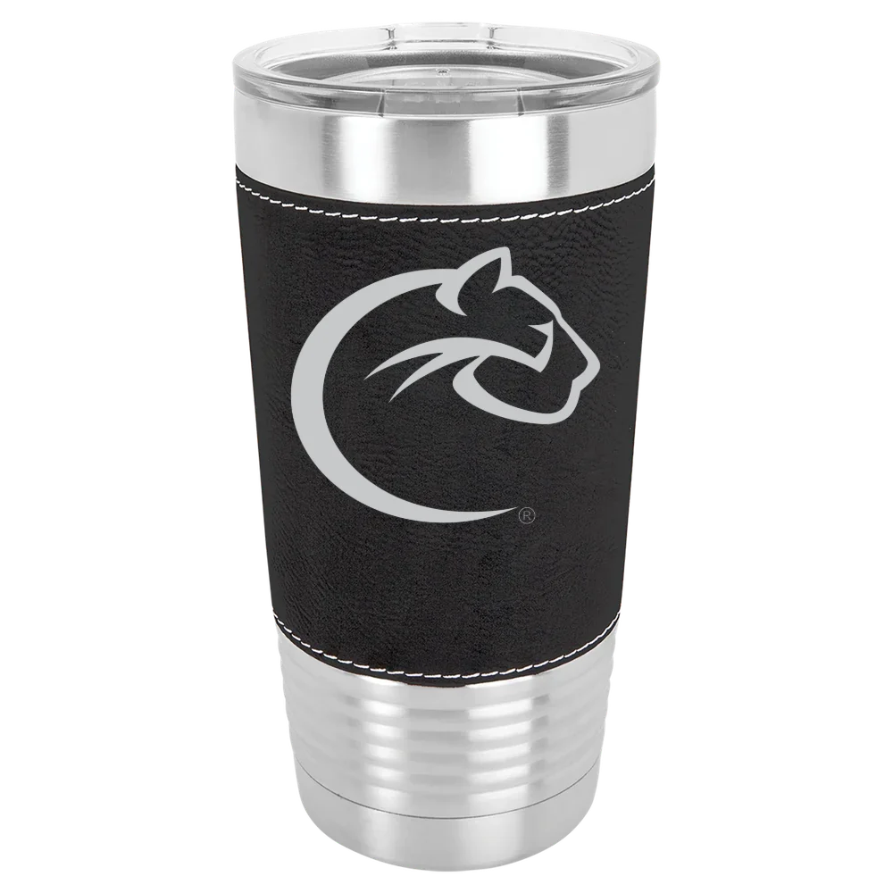 Chatham University Polar Camel 20 oz. Leatherette Grip Tumbler with Standard Lid