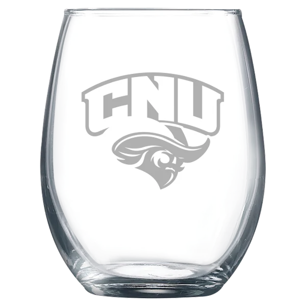 Christopher Newport University Polar Camel 9 oz. Stemless Wine Glass