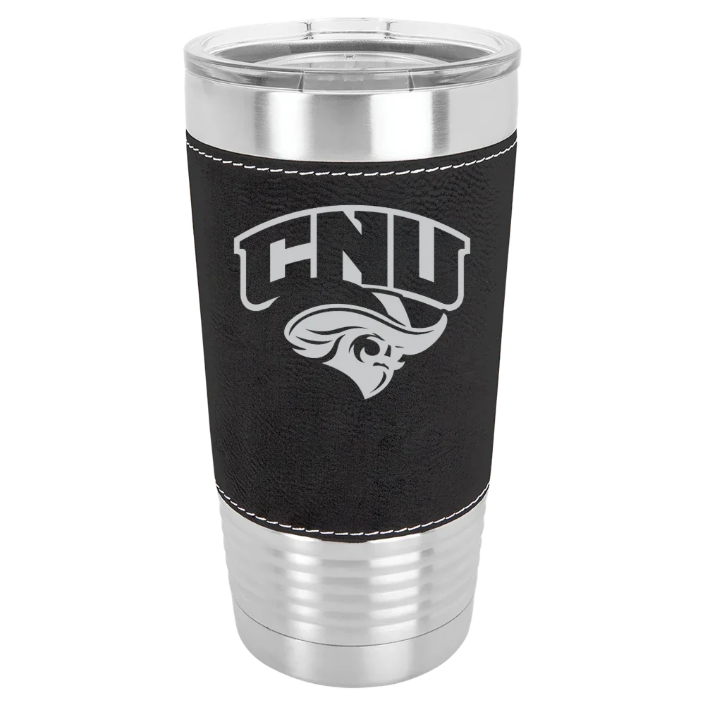 Christopher Newport University Polar Camel 20 oz. Leatherette Grip Tumbler with Standard Lid