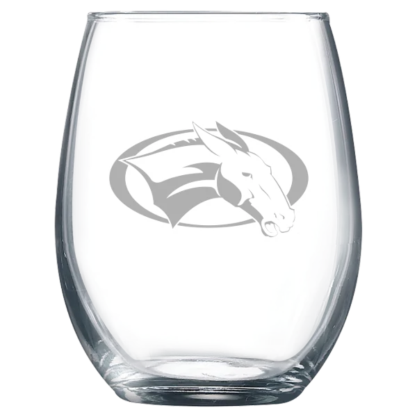 Colby College Polar Camel 9 oz. Stemless Wine Glass