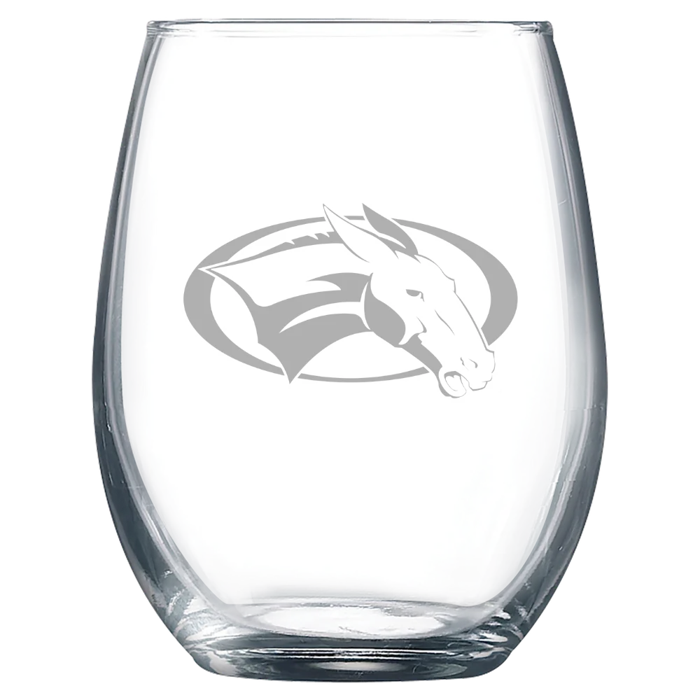 Colby College Polar Camel 9 oz. Stemless Wine Glass