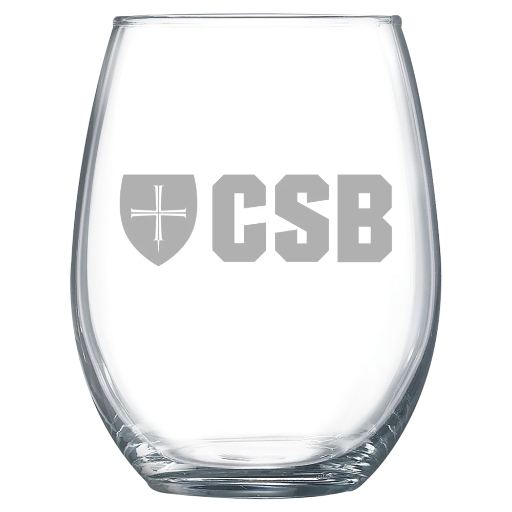 College of Saint Benedict Polar Camel 15 oz. Stemless Wine Glass