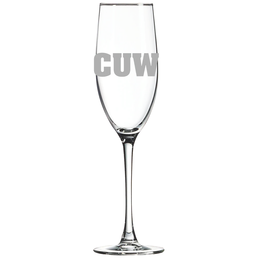 Concordia University Wisconsin Polar Camel 8 oz. Champagne Flute