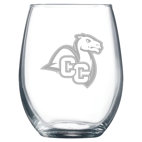 Connecticut College Polar Camel 9 oz. Stemless Wine Glass