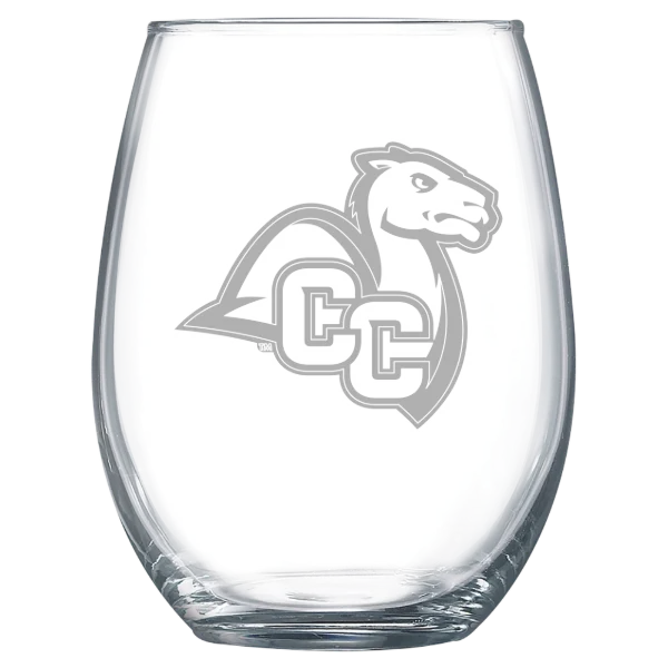 Connecticut College Polar Camel 15 oz. Stemless Wine Glass
