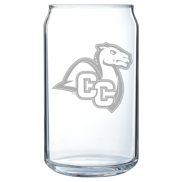 Connecticut College Polar Camel 16 oz. Can Glass