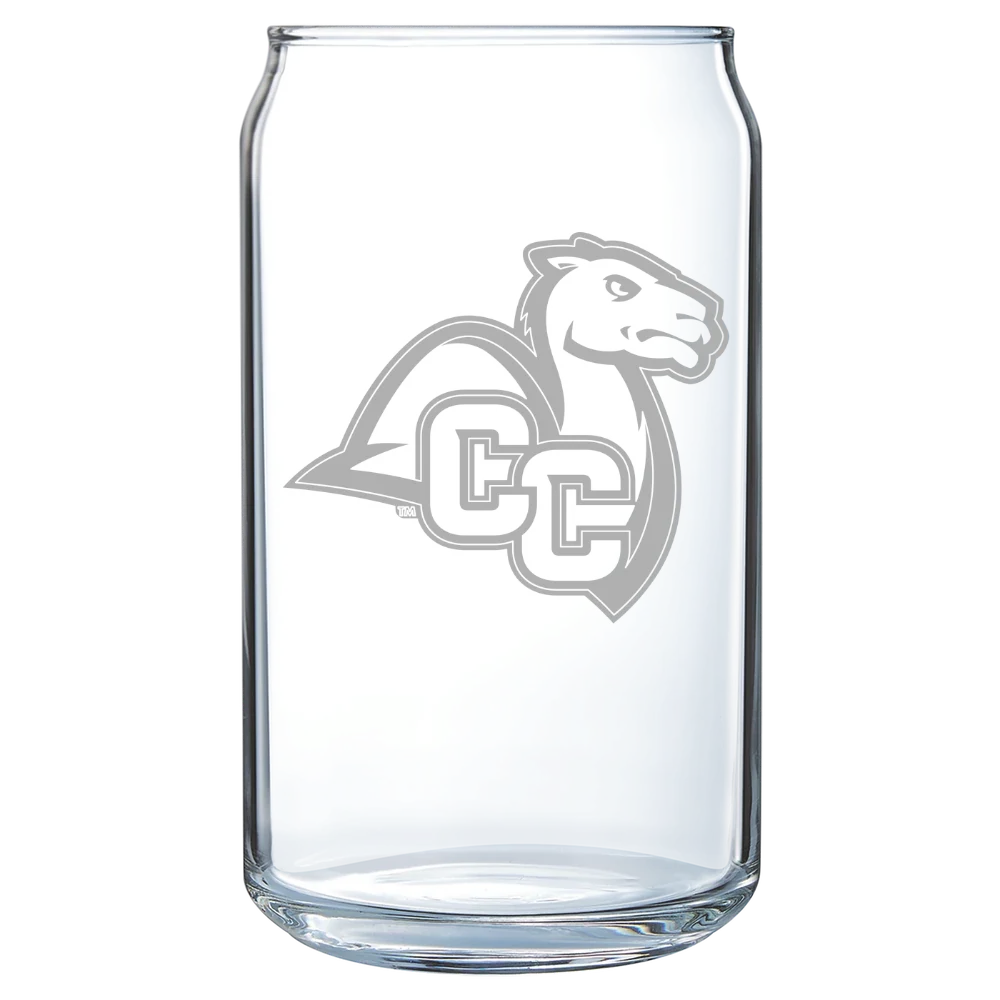 Connecticut College Polar Camel 16 oz. Can Glass