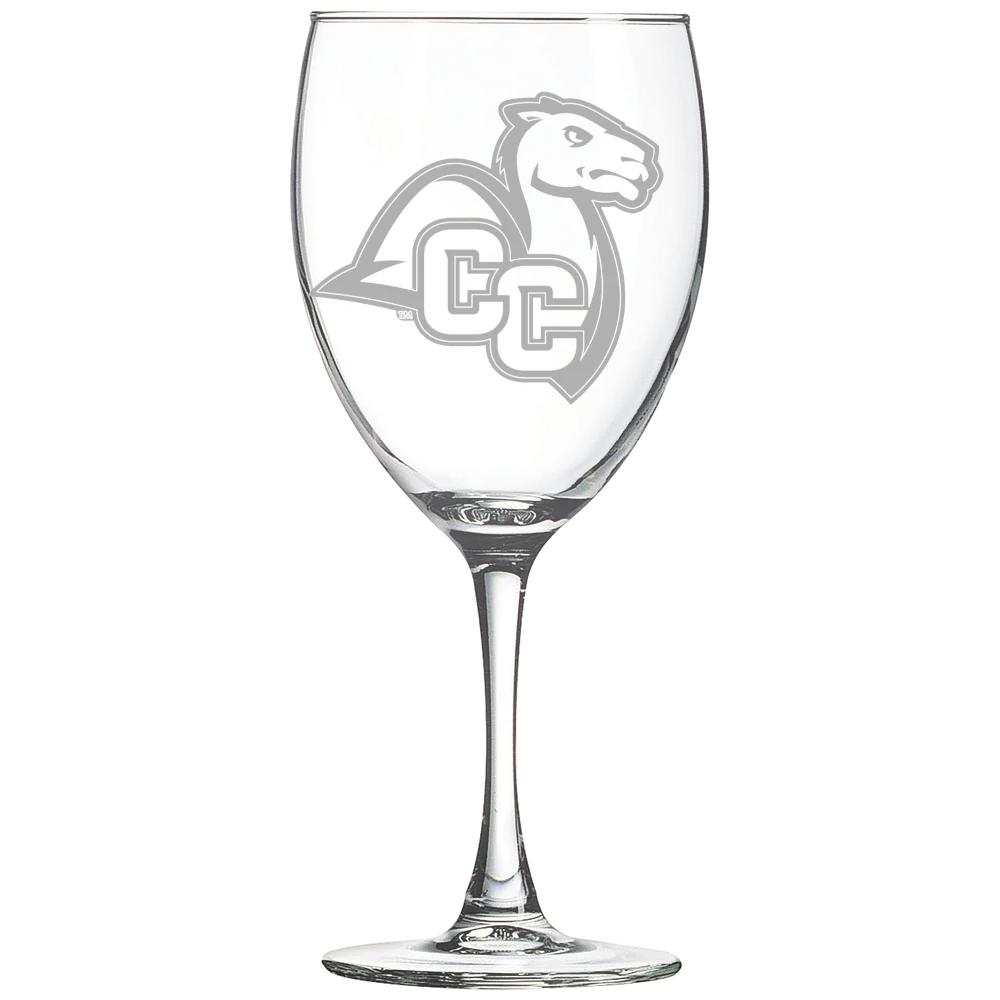 Connecticut College Polar Camel 10 1/2 oz. Wine Glass