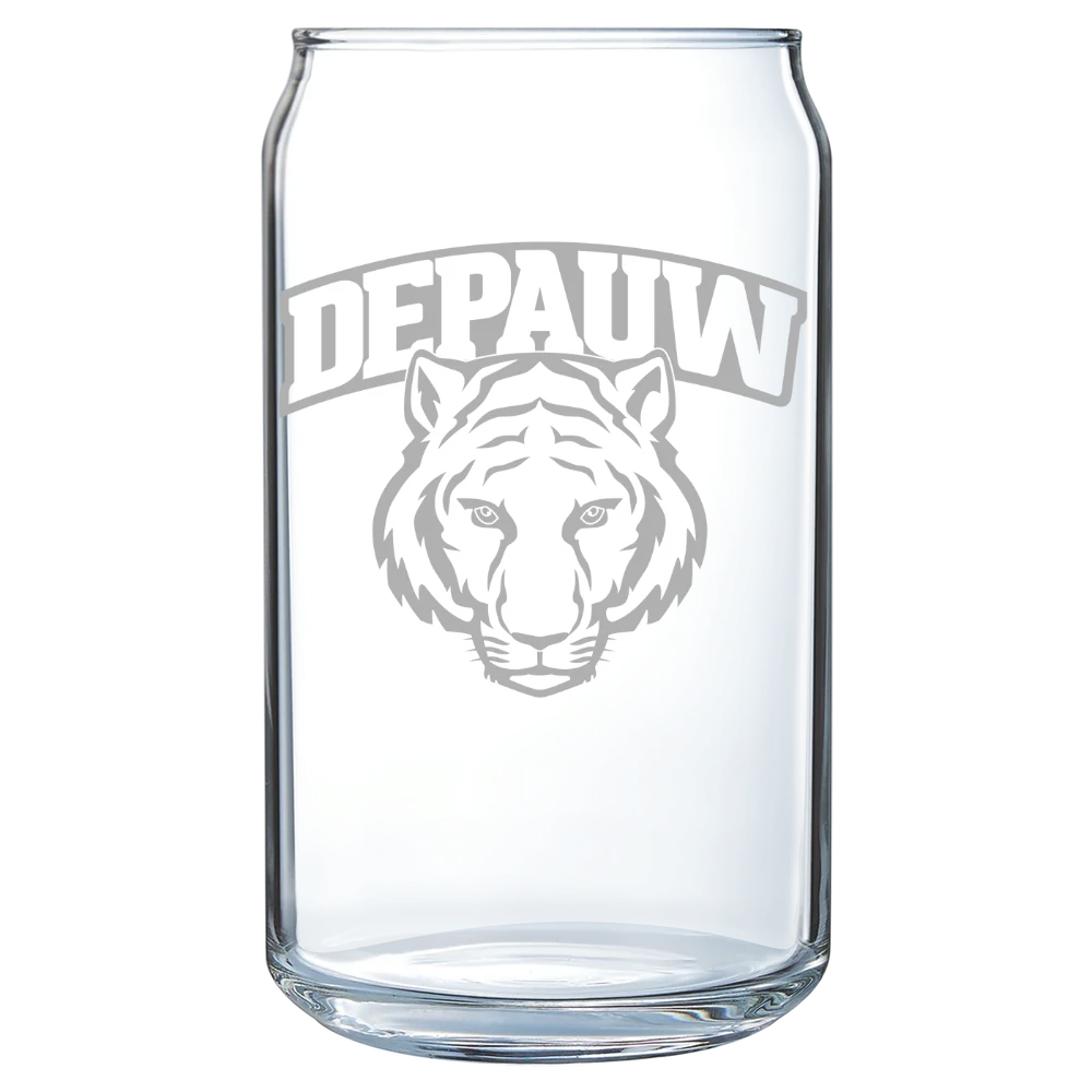 DePauw University Polar Camel 16 oz. Can Glass