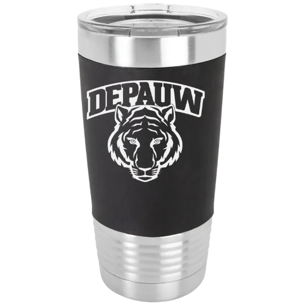 DePauw University Polar Camel 20 oz. Silicone Grip Tumbler with Standard Lid