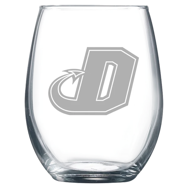 Dickinson College Polar Camel 9 oz. Stemless Wine Glass