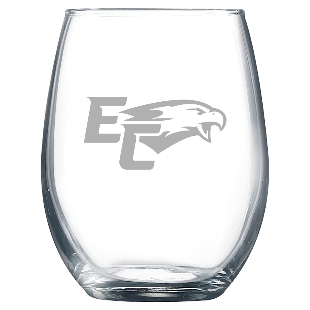 Elmira College Polar Camel 9 oz. Stemless Wine Glass