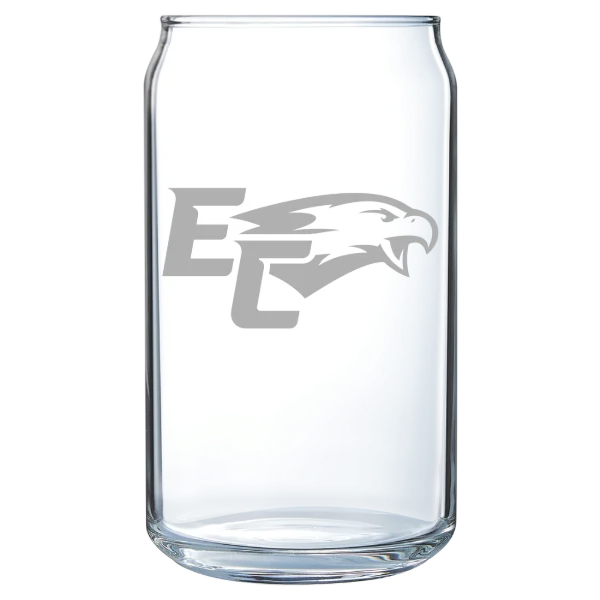 Elmira College Polar Camel 16 oz. Can Glass
