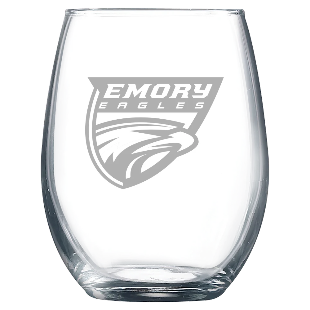 Emory University Polar Camel 9 oz. Stemless Wine Glass