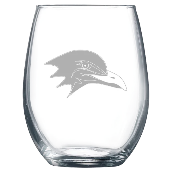 Endicott College Polar Camel 9 oz. Stemless Wine Glass