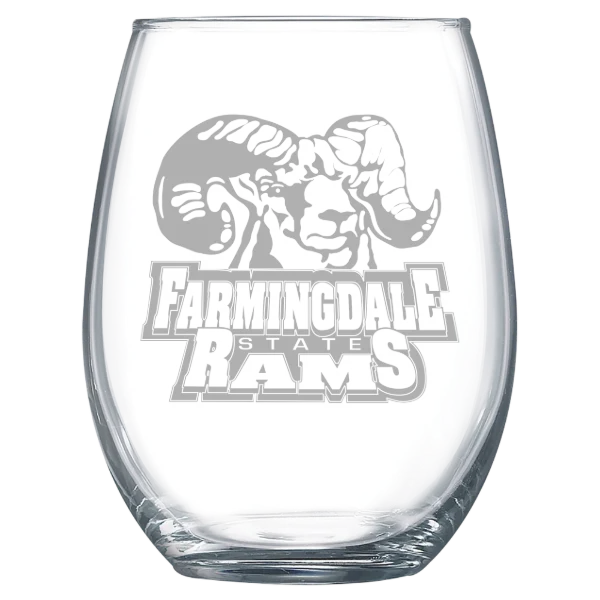 Farmingdale State College Polar Camel 15 oz. Stemless Wine Glass