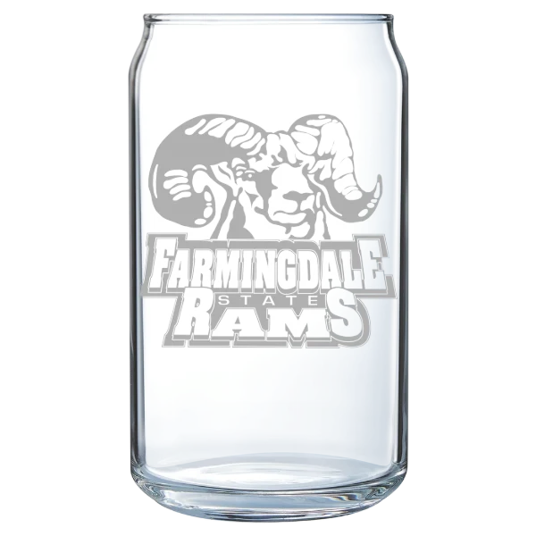 Farmingdale State College Polar Camel 16 oz. Can Glass