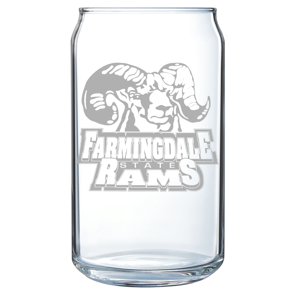 Farmingdale State College Polar Camel 16 oz. Can Glass