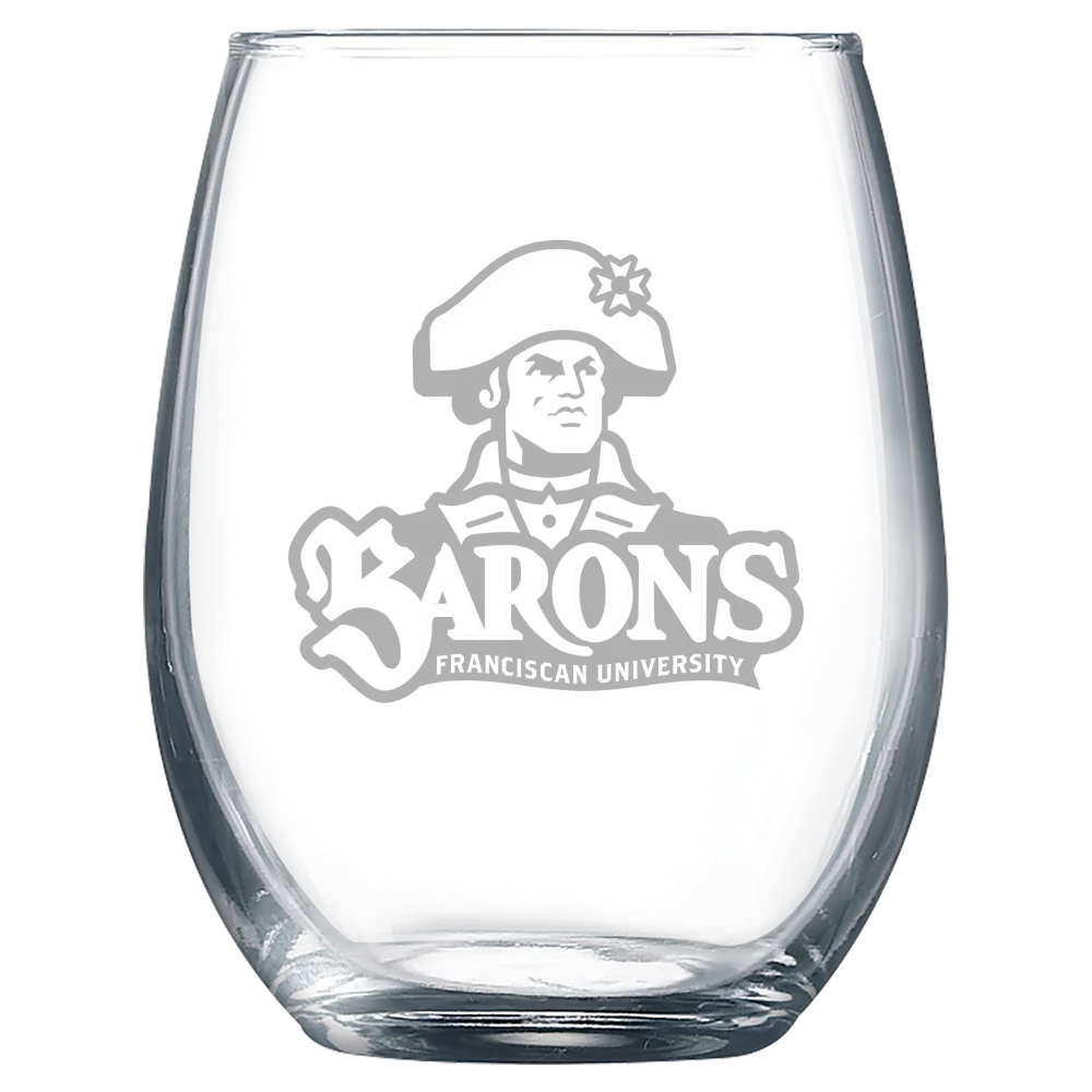 Franciscan University of Steubenville Polar Camel 9 oz. Stemless Wine Glass