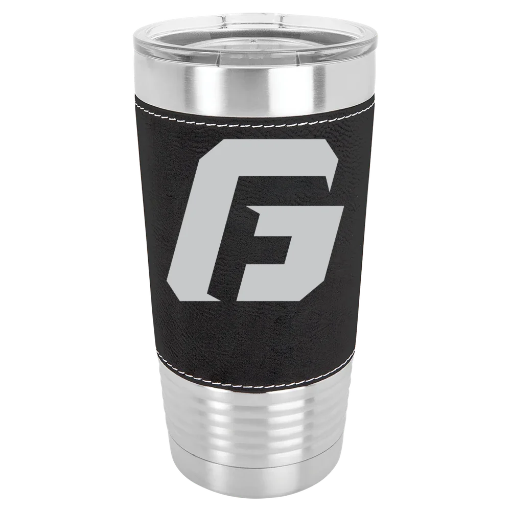 George Fox University Polar Camel 20 oz. Leatherette Grip Tumbler with Standard Lid