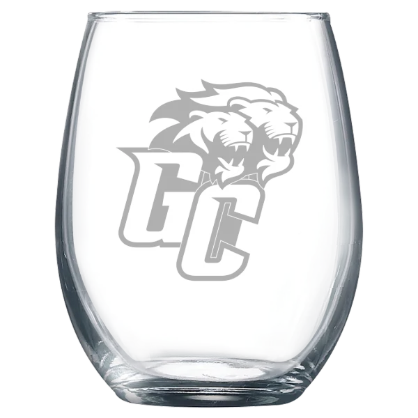 Greensboro College Polar Camel 9 oz. Stemless Wine Glass
