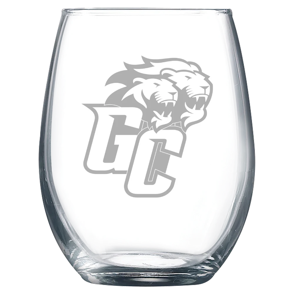 Greensboro College Polar Camel 9 oz. Stemless Wine Glass