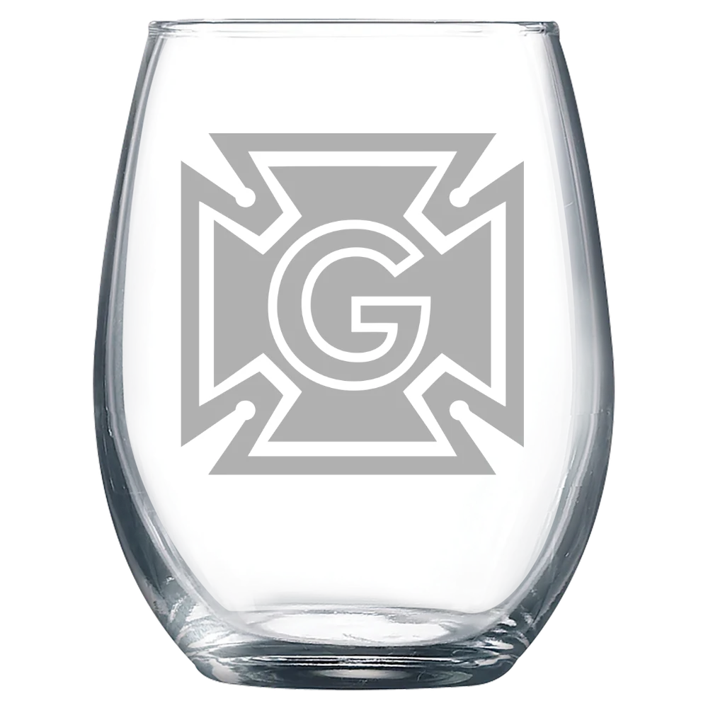 Grinnell College Polar Camel 9 oz. Stemless Wine Glass