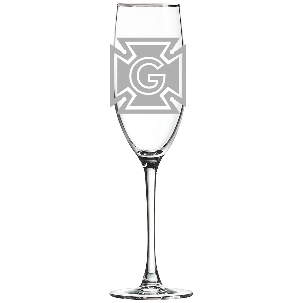 Grinnell College Polar Camel 8 oz. Champagne Flute