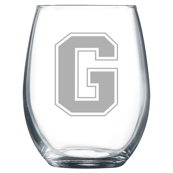 Grove City College Polar Camel 9 oz. Stemless Wine Glass