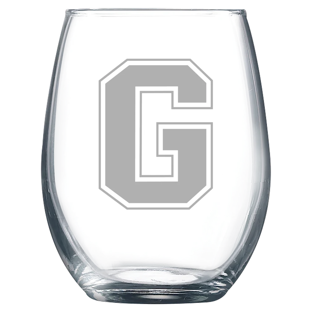 Grove City College Polar Camel 9 oz. Stemless Wine Glass