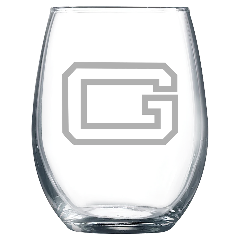 Guilford College Polar Camel 9 oz. Stemless Wine Glass