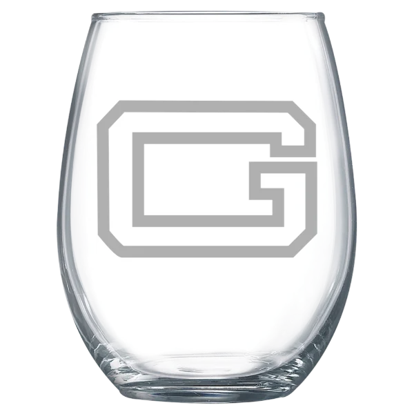 Guilford College Polar Camel 15 oz. Stemless Wine Glass