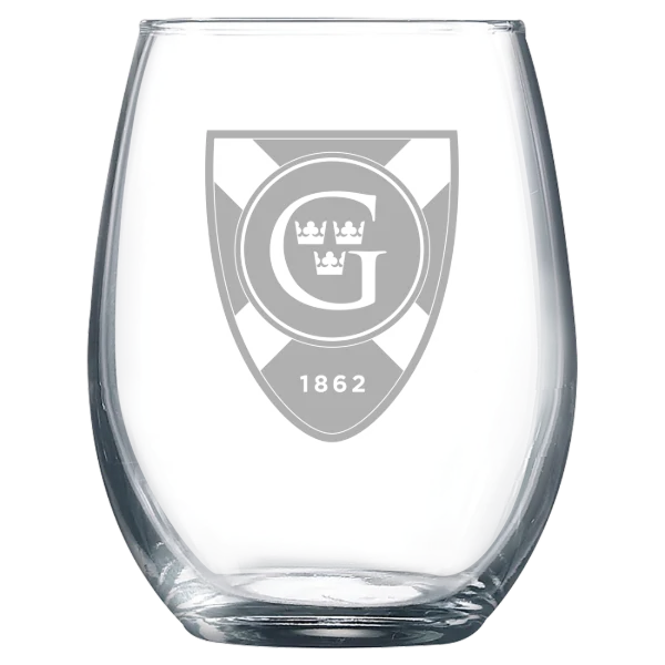 Gustavus Adolphus College Polar Camel 9 oz. Stemless Wine Glass