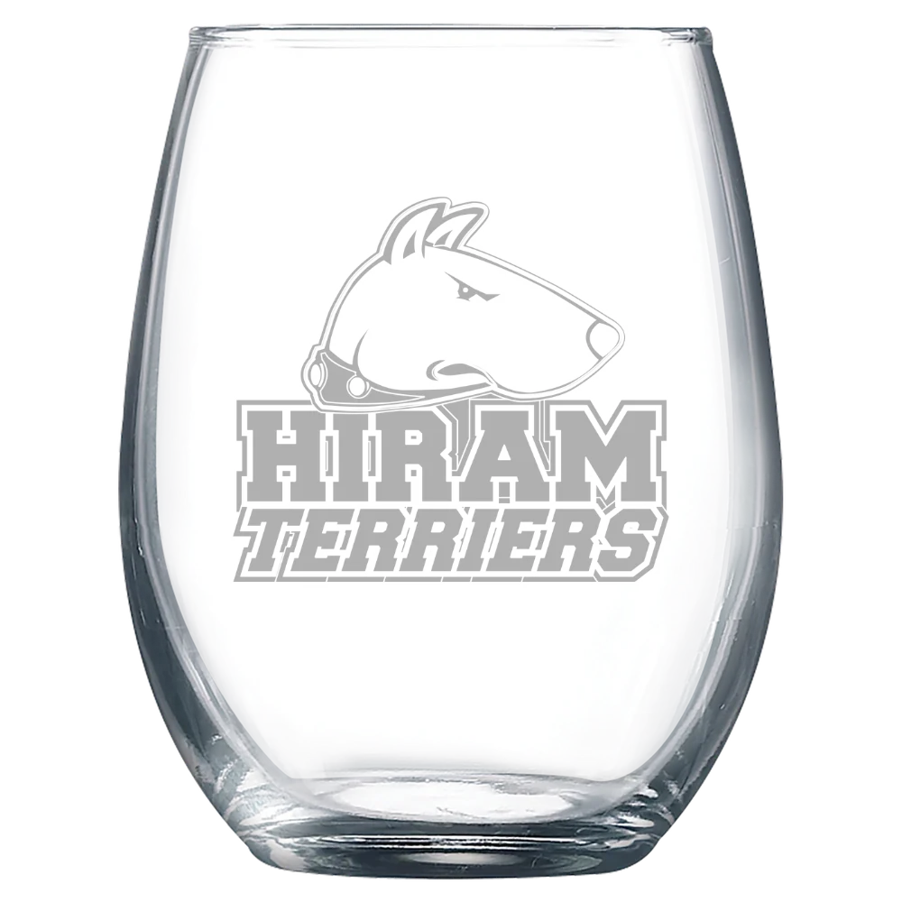 Hiram College Polar Camel 9 oz. Stemless Wine Glass
