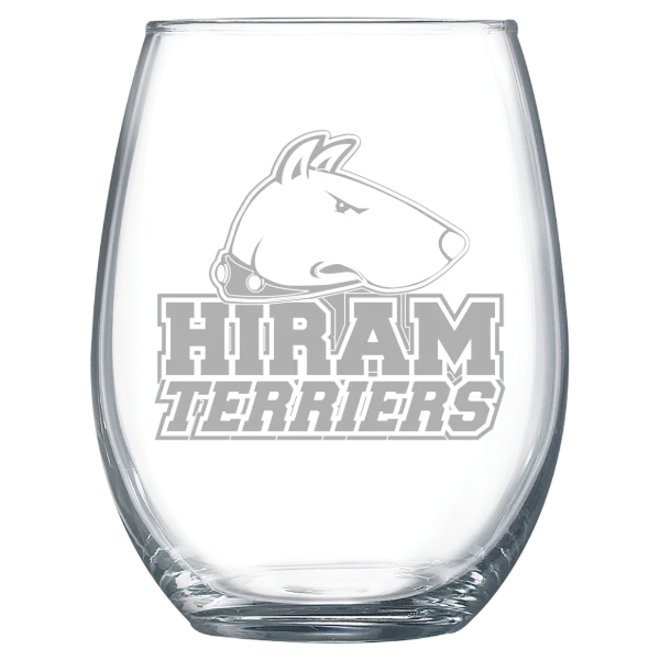 Hiram College Polar Camel 15 oz. Stemless Wine Glass