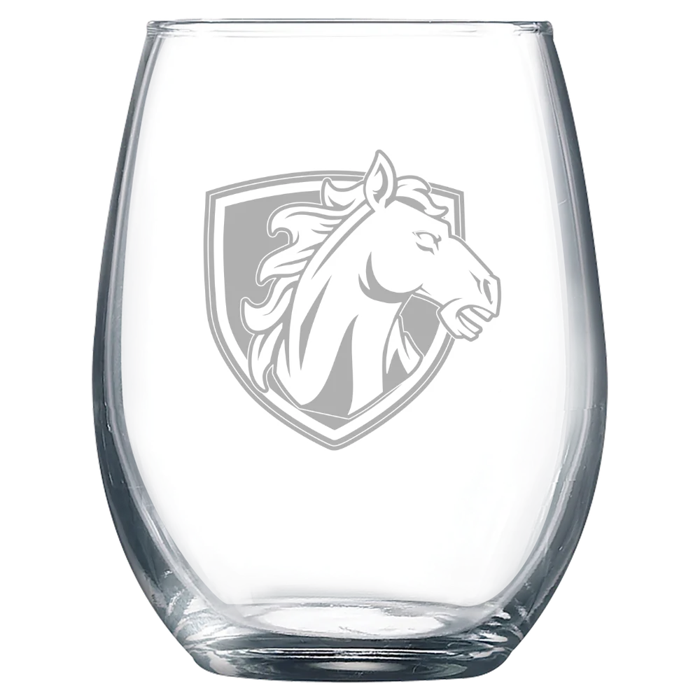 Hood College Polar Camel 9 oz. Stemless Wine Glass