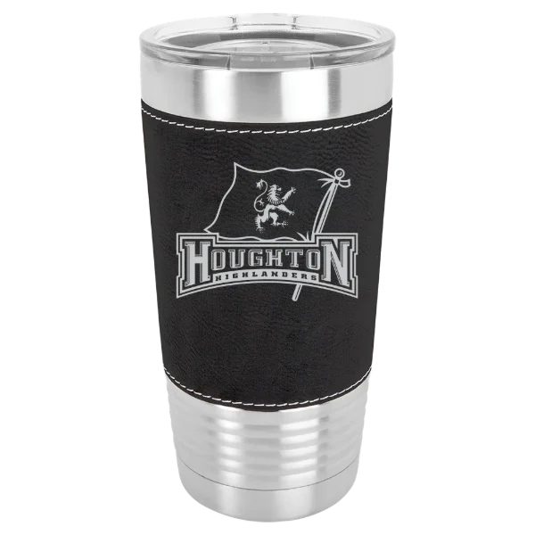 Houghton University Polar Camel 20 oz. Leatherette Grip Tumbler with Standard Lid