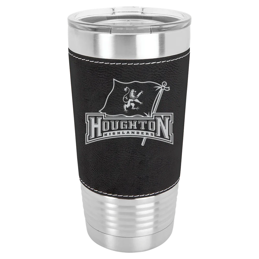 Houghton University Polar Camel 20 oz. Leatherette Grip Tumbler with Standard Lid