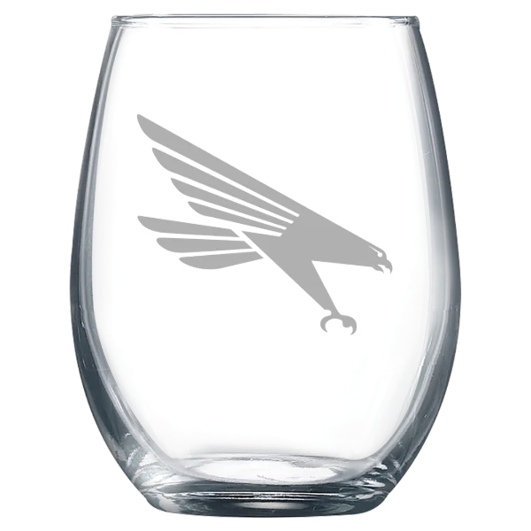 Huntingdon College Polar Camel 9 oz. Stemless Wine Glass