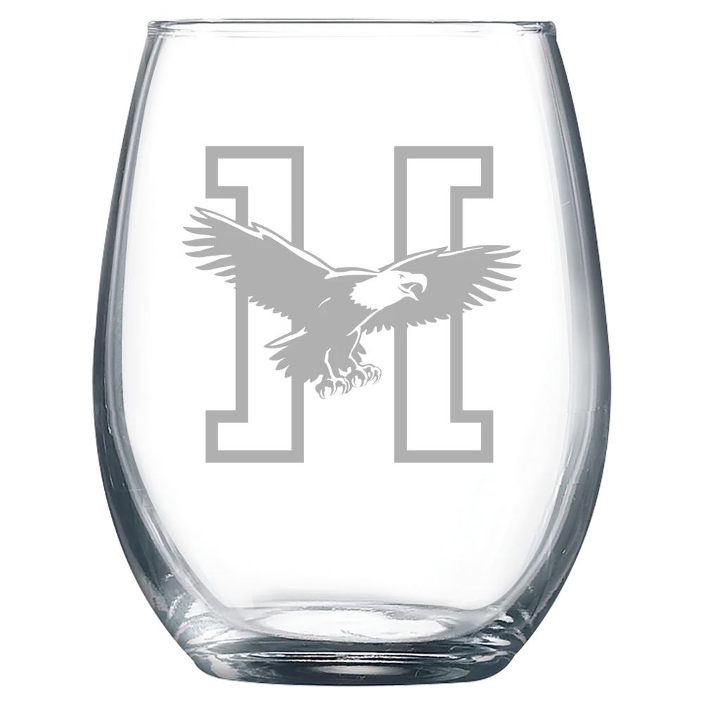 Husson University Polar Camel 9 oz. Stemless Wine Glass