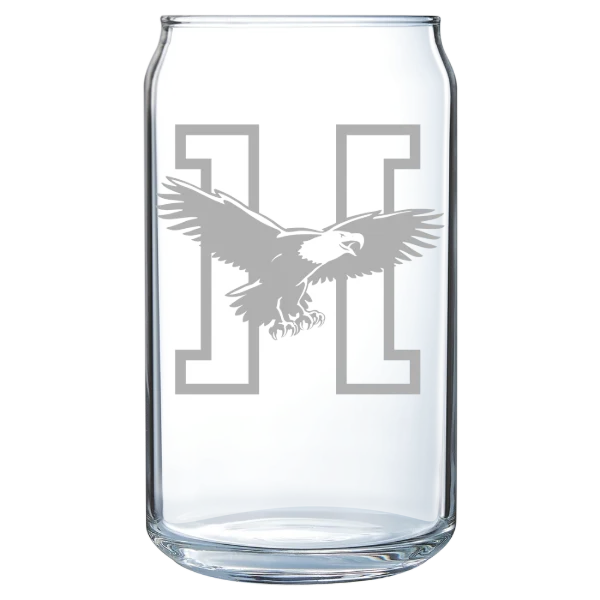 Husson University Polar Camel 16 oz. Can Glass