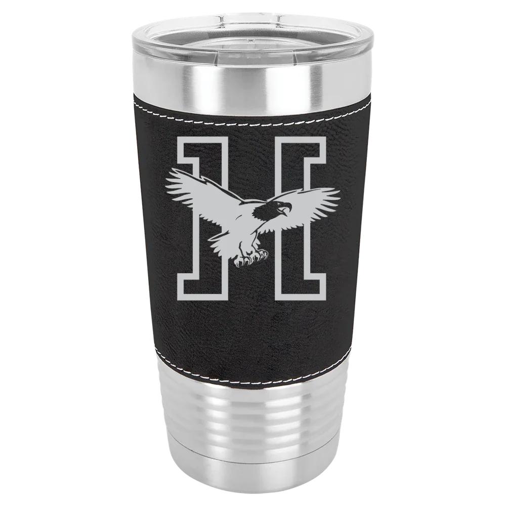 Husson University Polar Camel 20 oz. Leatherette Grip Tumbler with Standard Lid